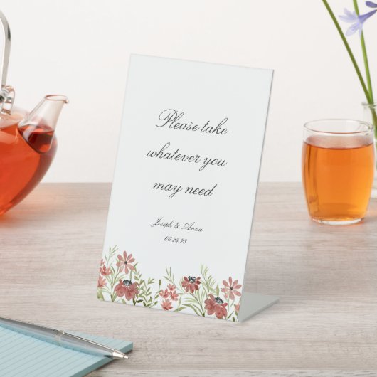 badkamerbord in Bourgogne Wildflower Reclamebord Met Voetstuk (Insitu)