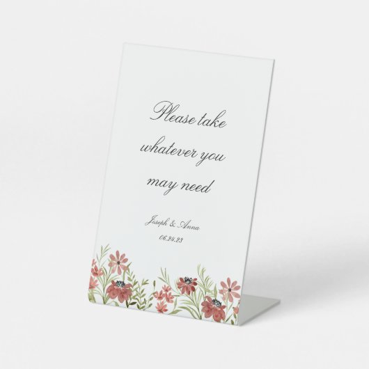  badkamerbord in Bourgogne Wildflower Reclamebord Met Voetstuk (Voorkant)