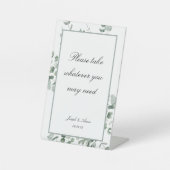  badkamerbord in Eucalyptus Reclamebord Met Voetstuk (Voorkant)