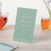  badkamerbord in Sage Florals Reclamebord Met Voetstuk (Insitu)