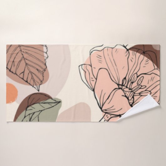 BADKAMERDECOR, NEUTRALE AARDETOON HANDDOEK SET, (Badhanddoek)