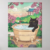 Badkamerkat in badkuip Muur Kunst, Grappige Poster (Voorkant)