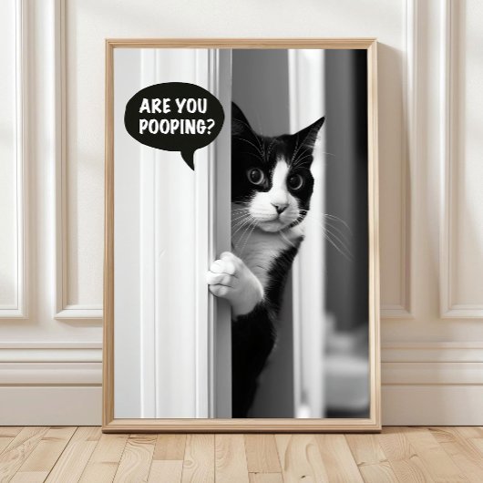 Badkamerkatposter, Poep je? Poster Grappig