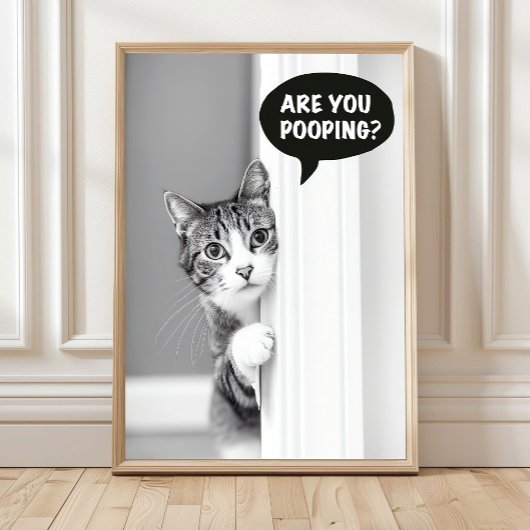 Badkamerkatposter, Poep je? Poster, Grappig Poster
