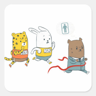 Badkamermarathon Vierkante Sticker