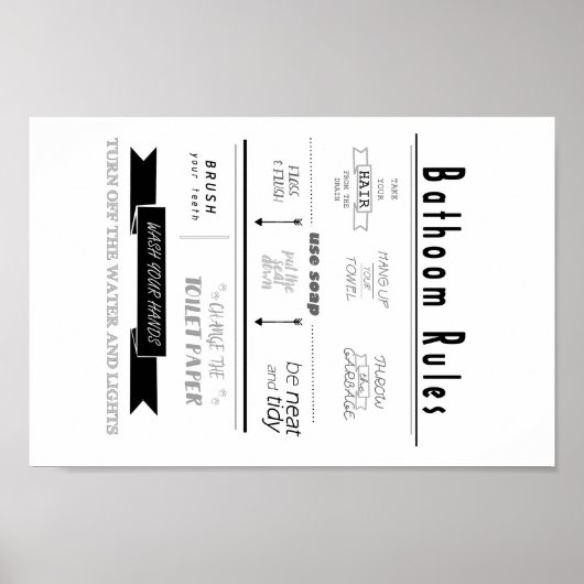 badkamerregels poster (Voorkant)