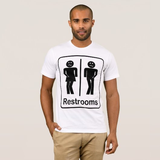 Badkamers Teken Mannen T-shirt (Voorkant volledig)