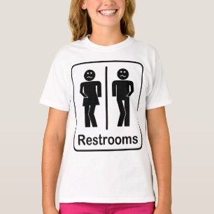 Badkamers Teken Meisjes T-shirt