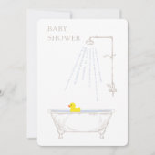Badkuip Eend Baby shower Geslachtsneutraal Kaart (Voorkant)