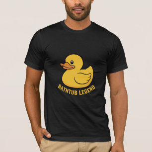 Badkuip Legende – Minimalistische Rubber Eend Stre T-shirt