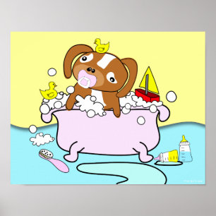 Badkuip Puppy Fopspeen Poster 14