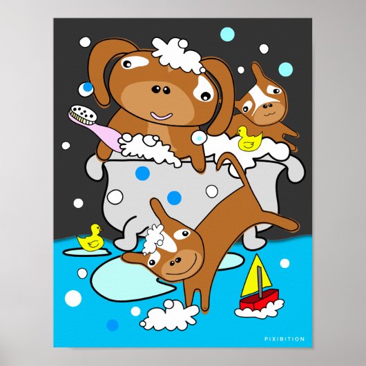 Badkuip Puppy Poster 8 (Voorkant)