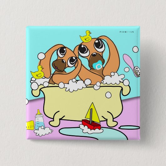 Badkuip Teckel Puppy Button 5 (Voorkant)