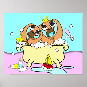 Badkuip Teckel Puppy Poster 15