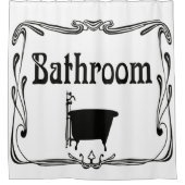 Badkuip zwart wit Showgordijn Douchegordijn (Voorkant)