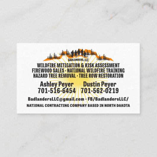 Badlanders LLC Visitekaartje (Achterkant)