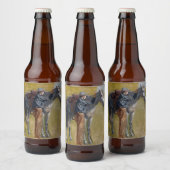 Badlands, Cowboy Horse Old West Thomas Eakins Bier Etiket (Flessen)