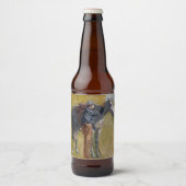 Badlands, Cowboy Horse Old West Thomas Eakins Bier Etiket (Voorkant)