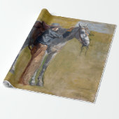 Badlands, Cowboy Horse Old West Thomas Eakins Cadeaupapier (Uitgerold)