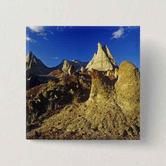 Badlands-formaties bij Dinosaur Provincial Park 2 Vierkante Button 5,1 Cm (Voorkant)