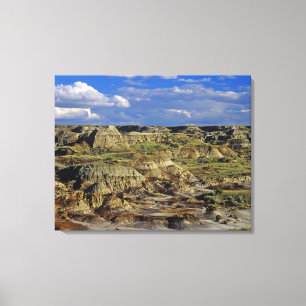 Badlands-formaties bij Dinosaur Provincial Park 4 Canvas Afdruk