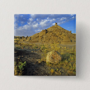 Badlands-formaties in Dinosaur Provincial Park Vierkante Button 5,1 Cm
