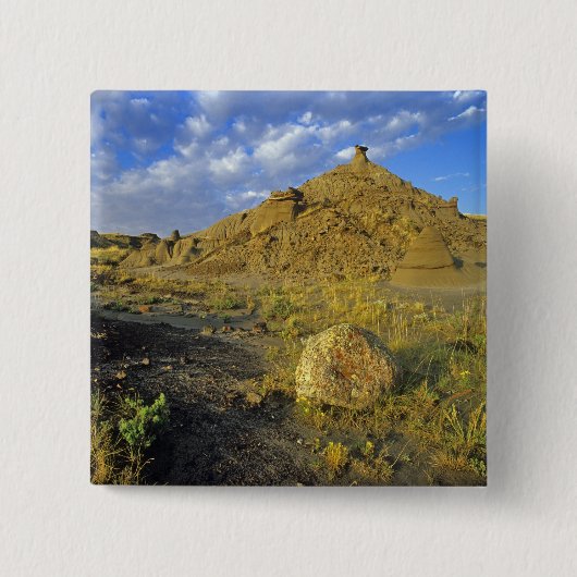 Badlands-formaties in Dinosaur Provincial Park Vierkante Button 5,1 Cm (Voorkant)