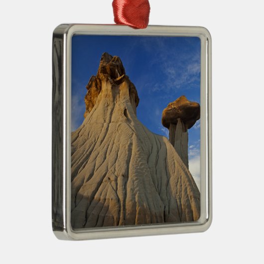 Badlands formaties in het Makoshika State Park in Metalen Ornament (Rechts)