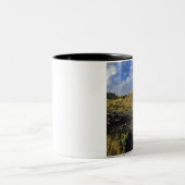 Badlands formaties in het provinciepark Dinosaur Tweekleurige Koffiemok (Center)