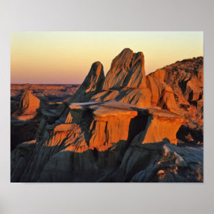 Badlands in het Nationaal Park Theodore Roosevelt Poster