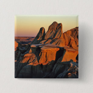Badlands in Theodore Roosevelt National Park Vierkante Button 5,1 Cm