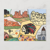 Badlands Mt Rushmore Black Hills South Dakota Kaar Briefkaart (Voorkant)