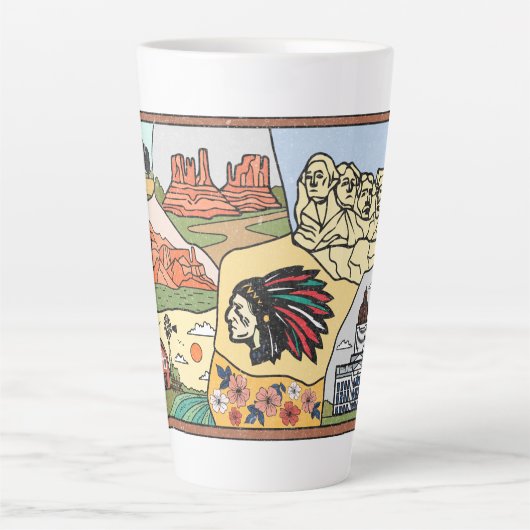 Badlands Mt Rushmore Black Hills South Dakota Map Latte Mok (Voorkant)