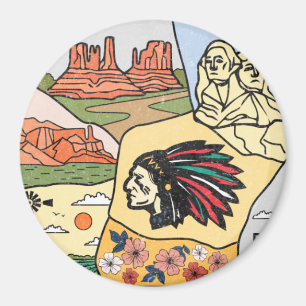 Badlands Mt Rushmore Black Hills South Dakota Map Magneet