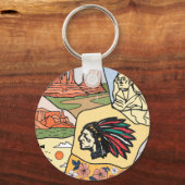 Badlands Mt Rushmore Black Hills South Dakota Map Sleutelhanger (Voorkant)