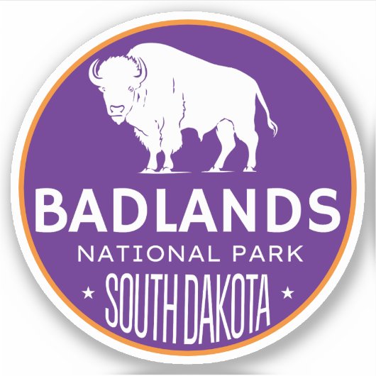 Badlands Nationaal Park BisonSouth Dakota roadtrip Sticker (Voorkant)