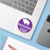 Badlands Nationaal Park BisonSouth Dakota roadtrip Sticker (Laptop met iPhone)