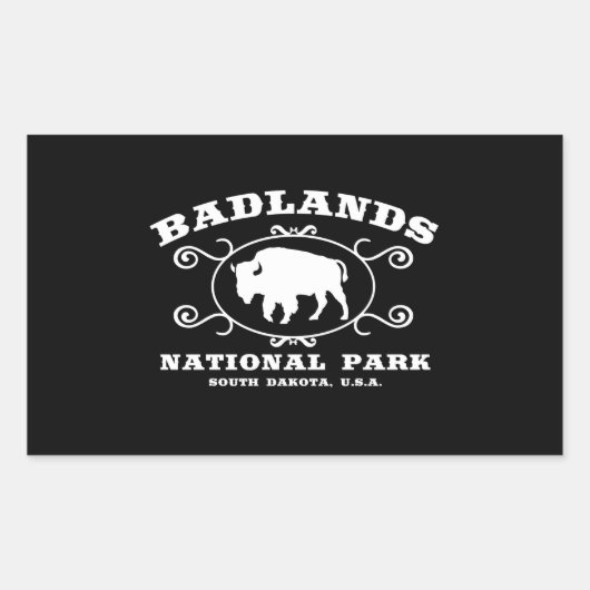 Badlands Nationaal Park Buffalo Rechthoekige Sticker (Voorkant)
