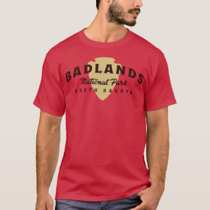 Badlands Nationaal Park Gearcheerde Tekst Bruin T-shirt