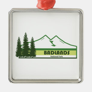 Badlands Nationaal Park Groene Strepen Metalen Ornament