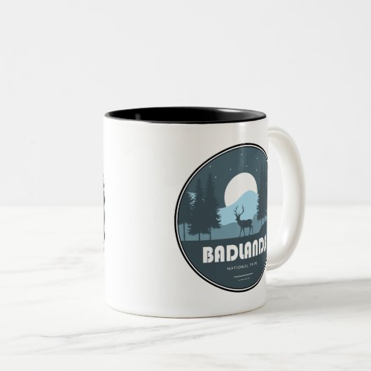 Badlands Nationaal Park Herten Tweekleurige Koffiemok (Voorkant rechts)