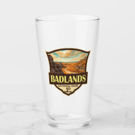 Badlands Nationaal Park Illustratie Retro Glas