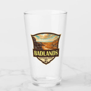 Badlands Nationaal Park Illustratie Retro Glas