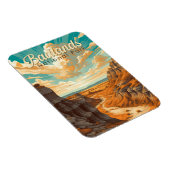 Badlands Nationaal Park Illustratie Retro Magneet (Rechterzijde)