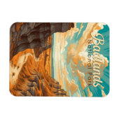 Badlands Nationaal Park Illustratie Retro Magneet (Horizontaal)