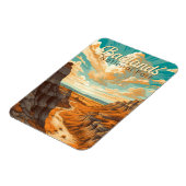 Badlands Nationaal Park Illustratie Retro Magneet (Linkerzijde)