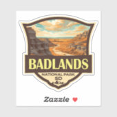 Badlands Nationaal Park Illustratie Retro Sticker (Vel)
