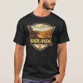 Badlands Nationaal Park Illustratie Retro T-shirt (Voorkant)