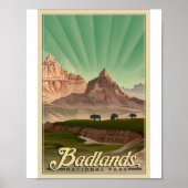 Badlands Nationaal Park Litho Kunstwerk Poster (Voorkant)