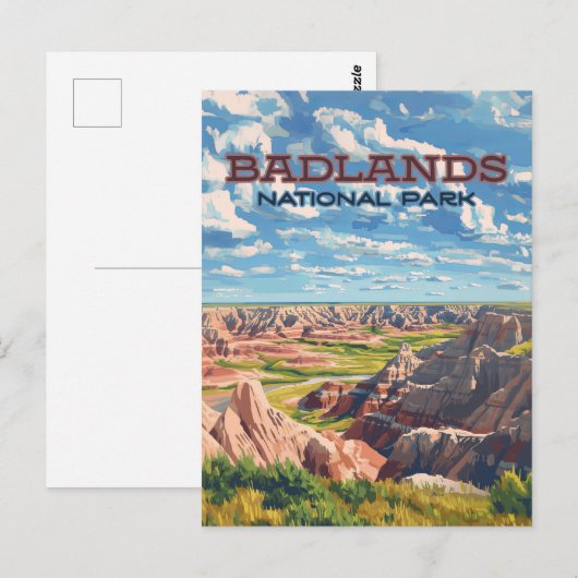 Badlands Nationaal Park South Dakota Landschap Briefkaart (Voorkant / Achterkant)